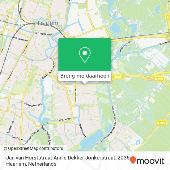 Jan van Horststraat Annie Dekker Jonkerstraat, 2035 Haarlem kaart