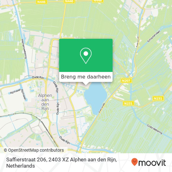 Saffierstraat 206, 2403 XZ Alphen aan den Rijn kaart