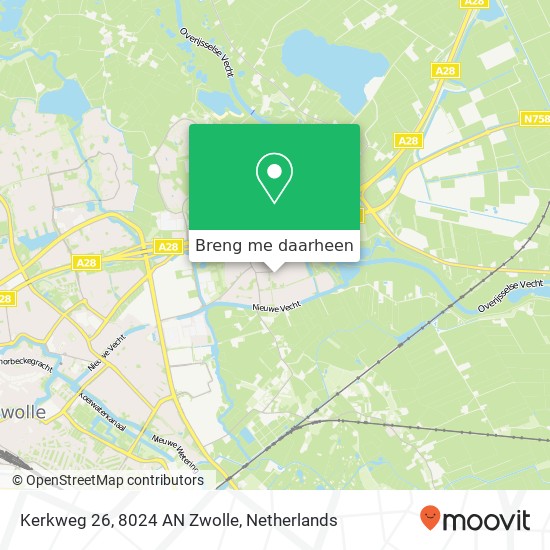 Kerkweg 26, 8024 AN Zwolle kaart