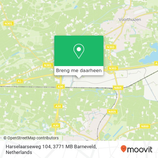 Harselaarseweg 104, 3771 MB Barneveld kaart