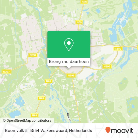 Boomvalk 5, 5554 Valkenswaard kaart