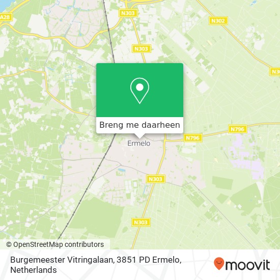 Burgemeester Vitringalaan, 3851 PD Ermelo kaart