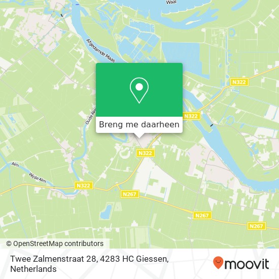 Twee Zalmenstraat 28, 4283 HC Giessen kaart