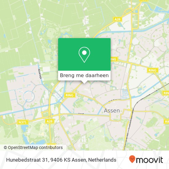 Hunebedstraat 31, 9406 KS Assen kaart