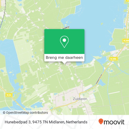 Hunebedpad 3, 9475 TN Midlaren kaart