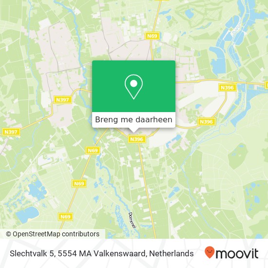 Slechtvalk 5, 5554 MA Valkenswaard kaart