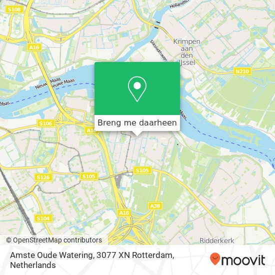 Amste Oude Watering, 3077 XN Rotterdam kaart