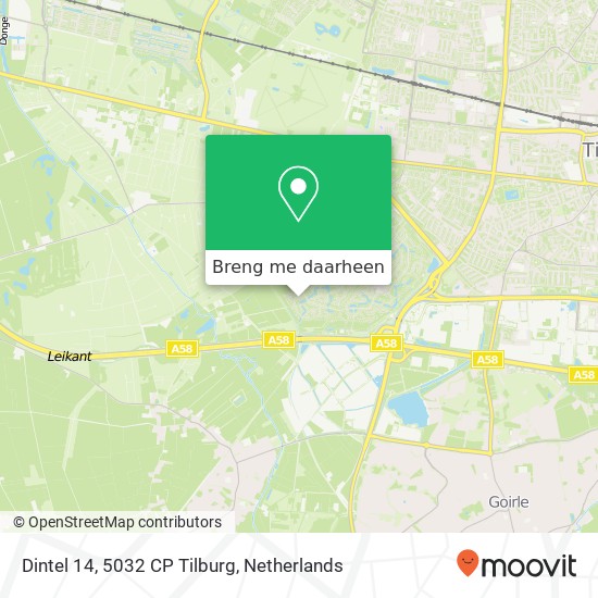 Dintel 14, 5032 CP Tilburg kaart