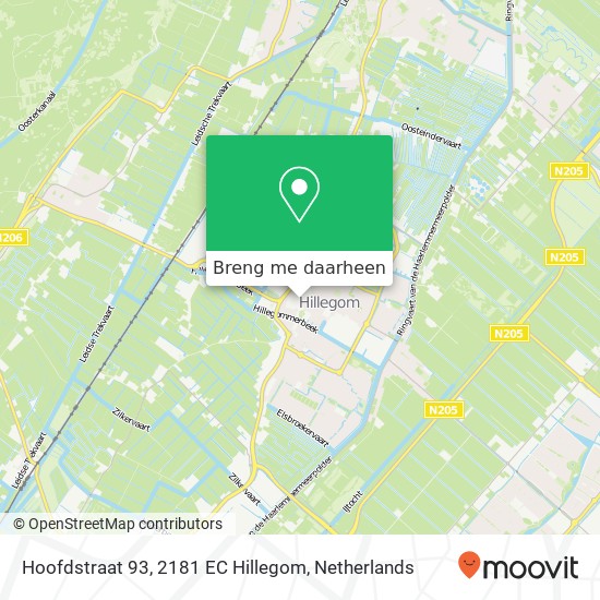 Hoofdstraat 93, 2181 EC Hillegom kaart