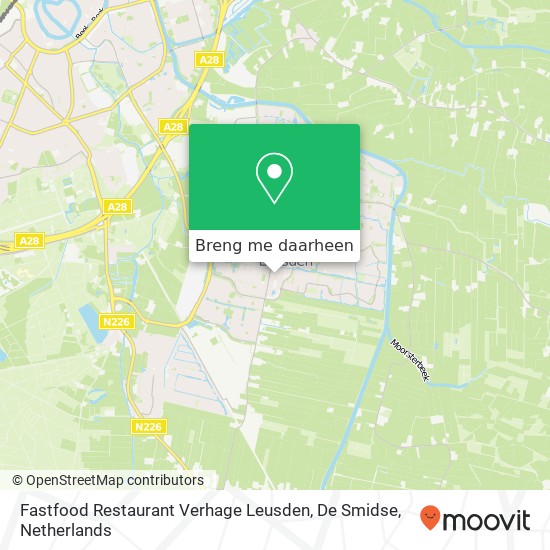 Fastfood Restaurant Verhage Leusden, De Smidse kaart