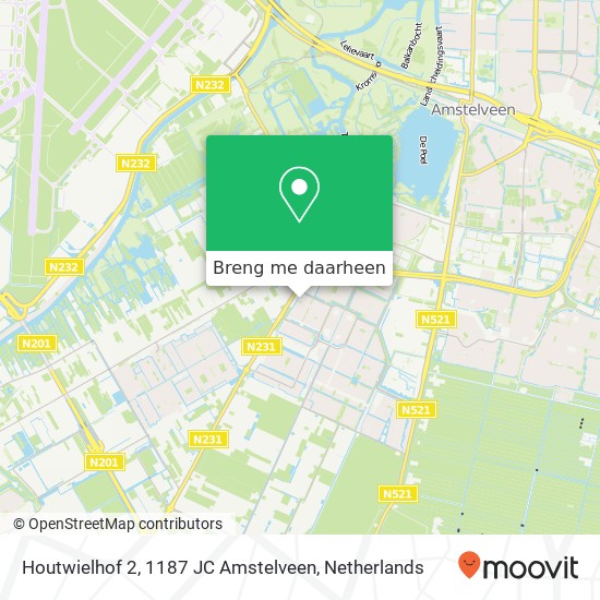 Houtwielhof 2, 1187 JC Amstelveen kaart