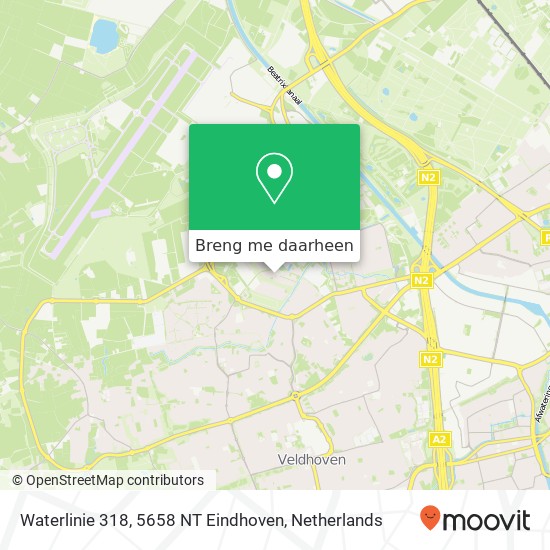 Waterlinie 318, 5658 NT Eindhoven kaart