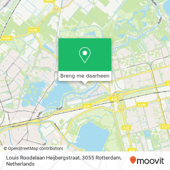 Louis Roodelaan Heijbergstraat, 3055 Rotterdam kaart