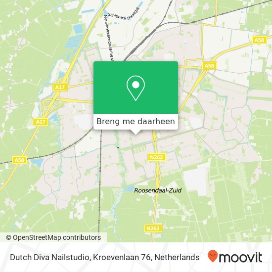 Dutch Diva Nailstudio, Kroevenlaan 76 kaart