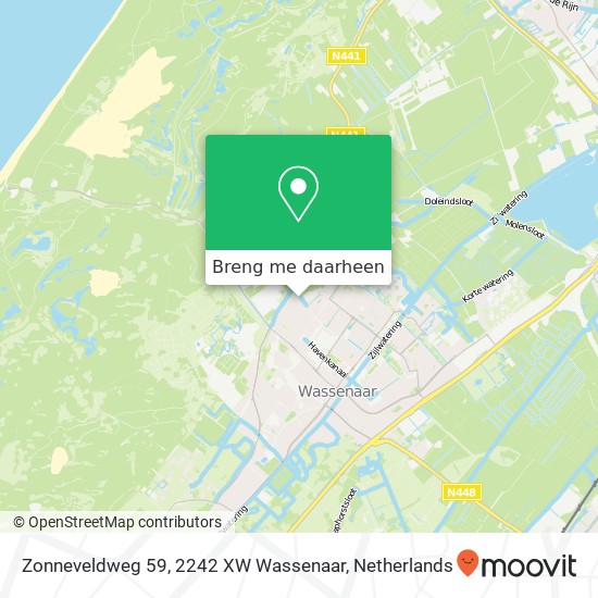 Zonneveldweg 59, 2242 XW Wassenaar kaart