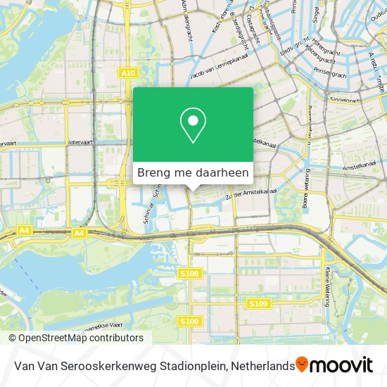 Van Van Serooskerkenweg Stadionplein kaart