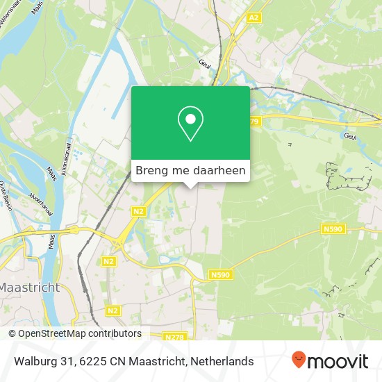 Walburg 31, 6225 CN Maastricht kaart