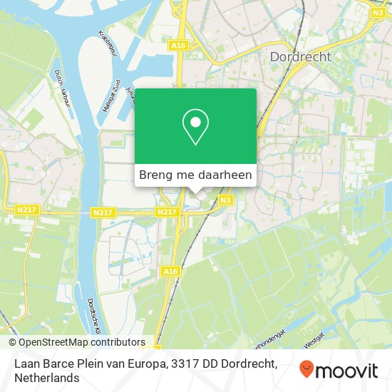 Laan Barce Plein van Europa, 3317 DD Dordrecht kaart