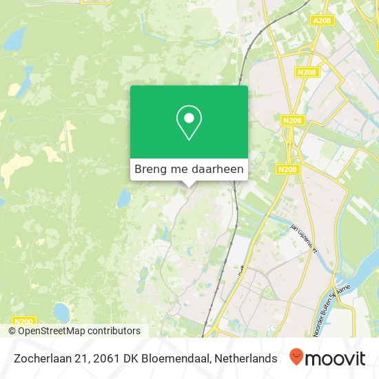 Zocherlaan 21, 2061 DK Bloemendaal kaart