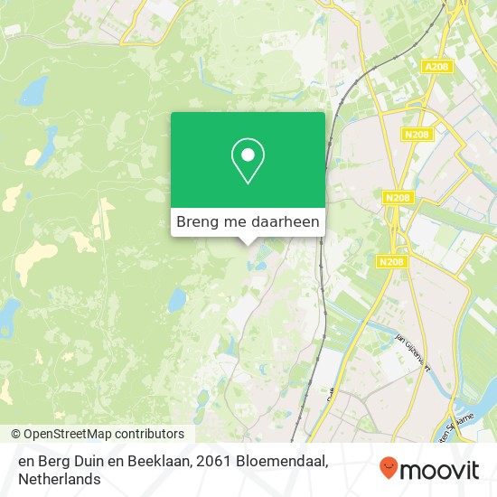 en Berg Duin en Beeklaan, 2061 Bloemendaal kaart