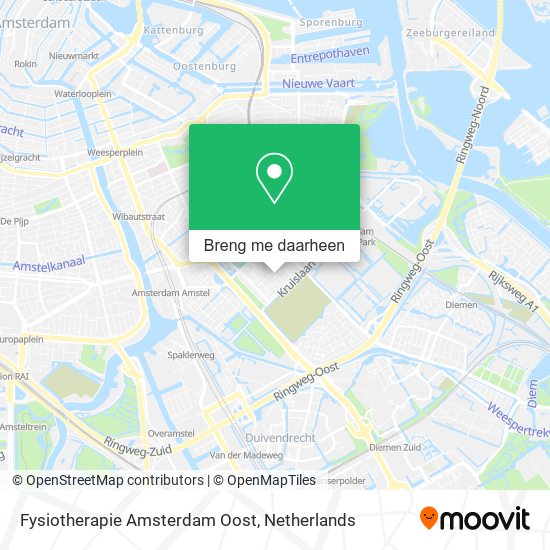 Fysiotherapie Amsterdam Oost kaart