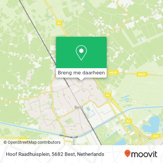 Hoof Raadhuisplein, 5682 Best kaart