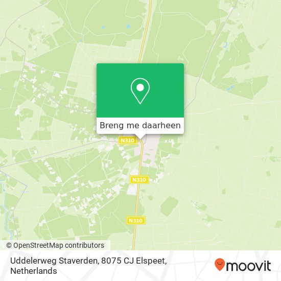 Uddelerweg Staverden, 8075 CJ Elspeet kaart