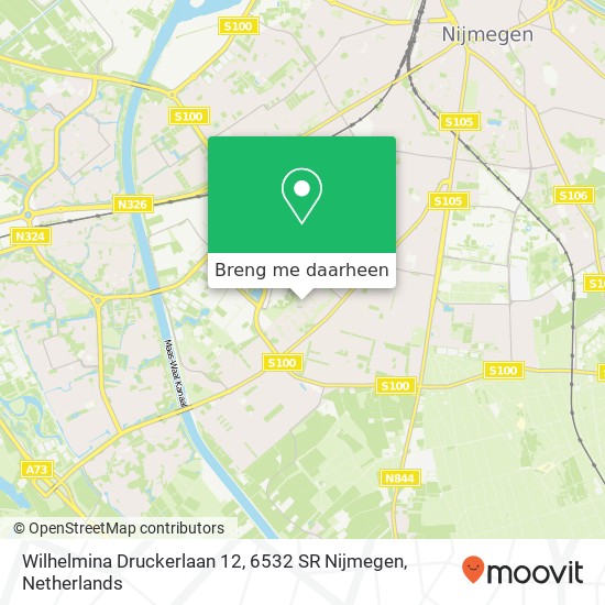 Wilhelmina Druckerlaan 12, 6532 SR Nijmegen kaart