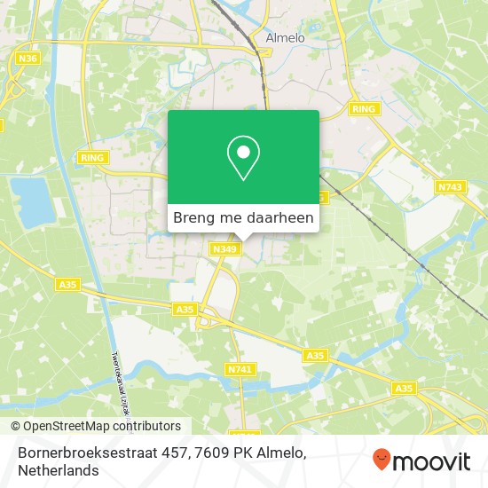 Bornerbroeksestraat 457, 7609 PK Almelo kaart