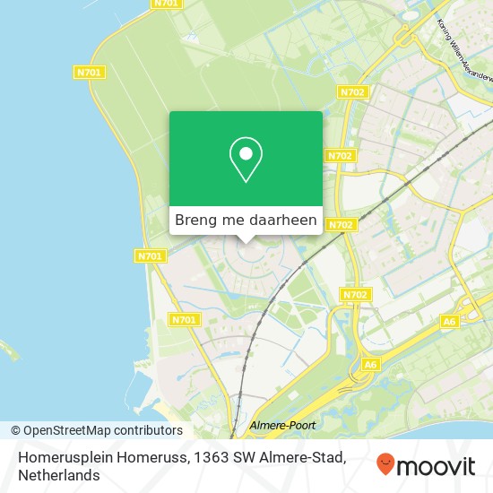 Homerusplein Homeruss, 1363 SW Almere-Stad kaart