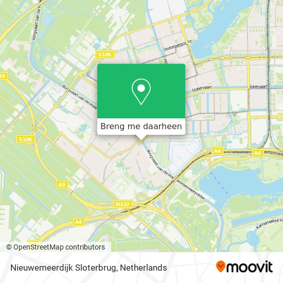 Nieuwemeerdijk Sloterbrug kaart