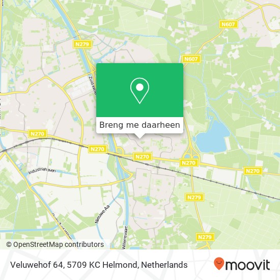 Veluwehof 64, 5709 KC Helmond kaart