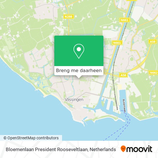 Bloemenlaan President Rooseveltlaan kaart