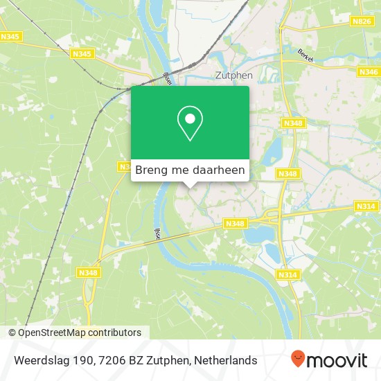 Weerdslag 190, 7206 BZ Zutphen kaart