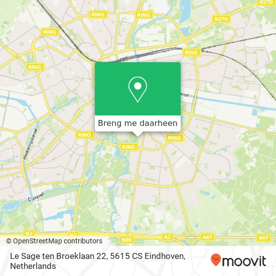 Le Sage ten Broeklaan 22, 5615 CS Eindhoven kaart