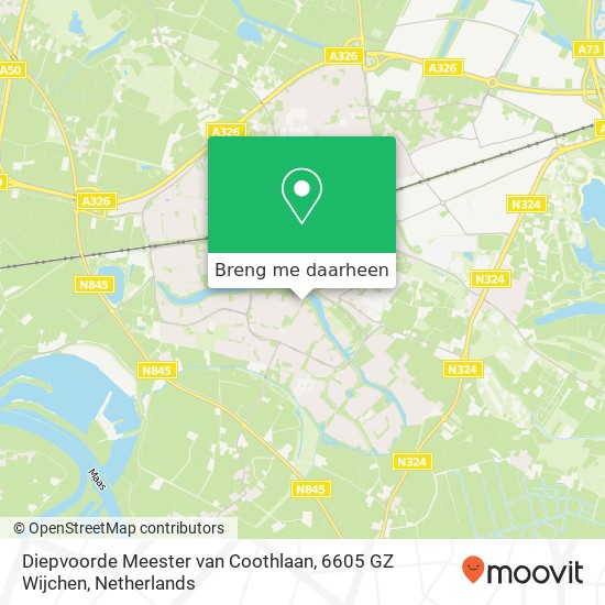 Diepvoorde Meester van Coothlaan, 6605 GZ Wijchen kaart