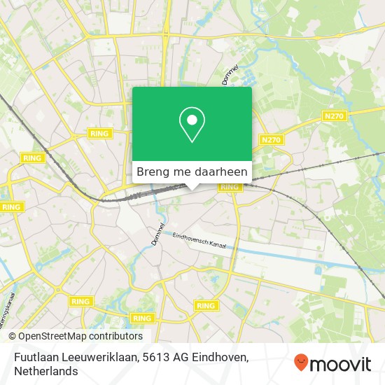 Fuutlaan Leeuweriklaan, 5613 AG Eindhoven kaart