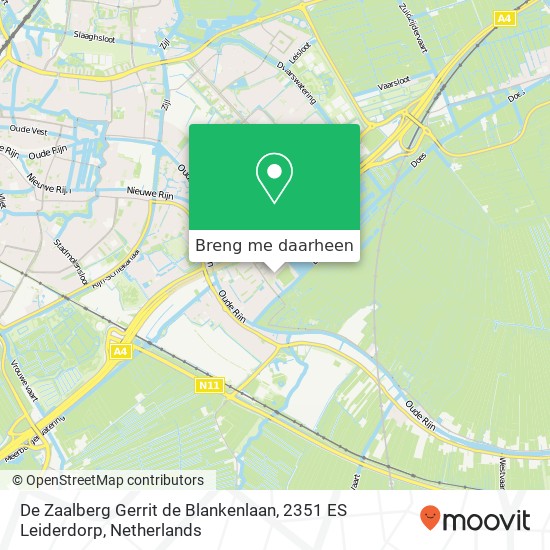 De Zaalberg Gerrit de Blankenlaan, 2351 ES Leiderdorp kaart