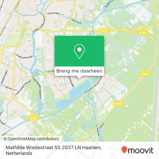 Mathilde Wredestraat 53, 2037 LN Haarlem kaart