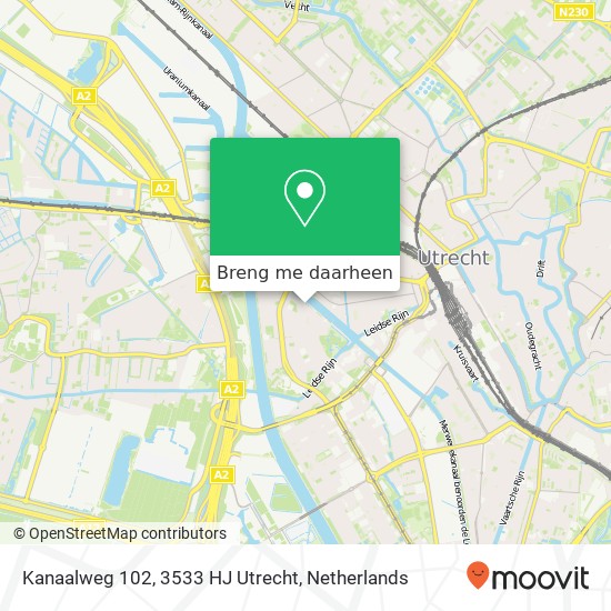 Kanaalweg 102, 3533 HJ Utrecht kaart