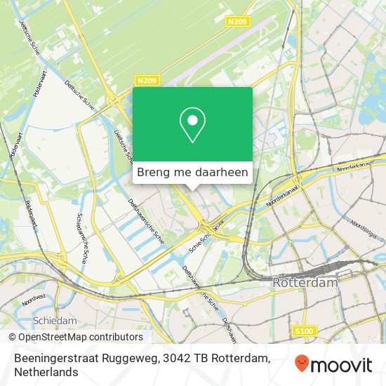 Beeningerstraat Ruggeweg, 3042 TB Rotterdam kaart