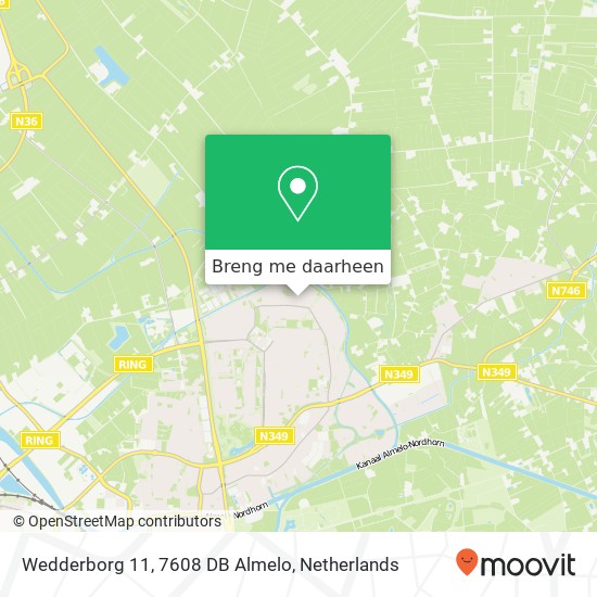 Wedderborg 11, 7608 DB Almelo kaart