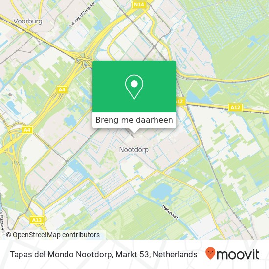 Tapas del Mondo Nootdorp, Markt 53 kaart