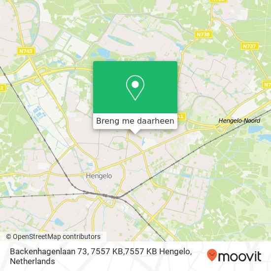 Backenhagenlaan 73, 7557 KB,7557 KB Hengelo kaart