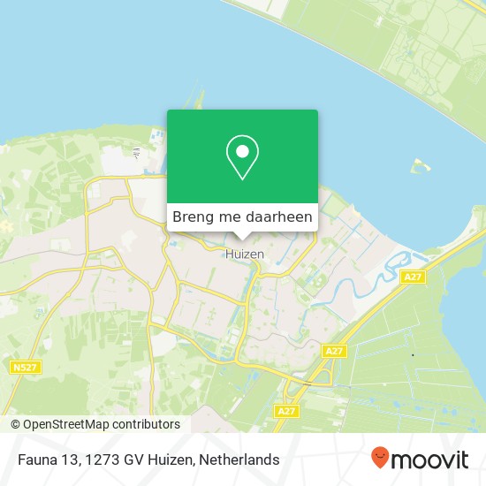 Fauna 13, 1273 GV Huizen kaart