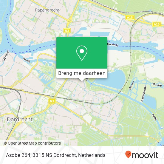 Azobe 264, 3315 NS Dordrecht kaart