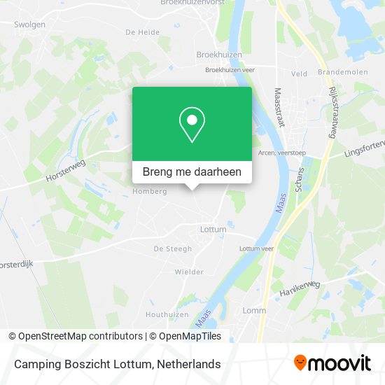 Camping Boszicht Lottum kaart