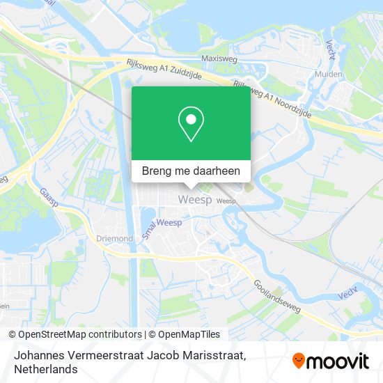 Johannes Vermeerstraat Jacob Marisstraat kaart
