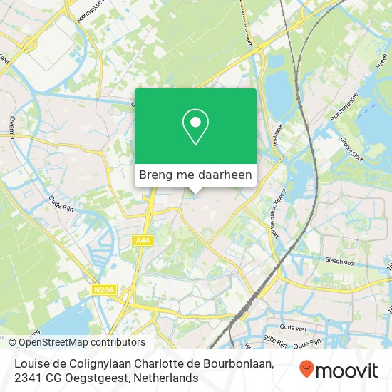 Louise de Colignylaan Charlotte de Bourbonlaan, 2341 CG Oegstgeest kaart