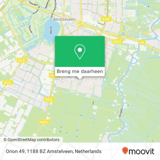 Orion 49, 1188 BZ Amstelveen kaart